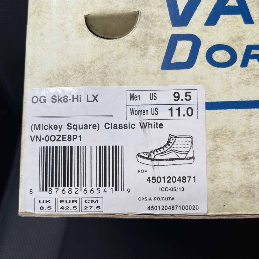 Red High-Top Sneakers Vans OG Sk8-Hi LX VN-0OZE8P1 Size 9.5 Mickey Mouse Disney - Picture 6 of 6